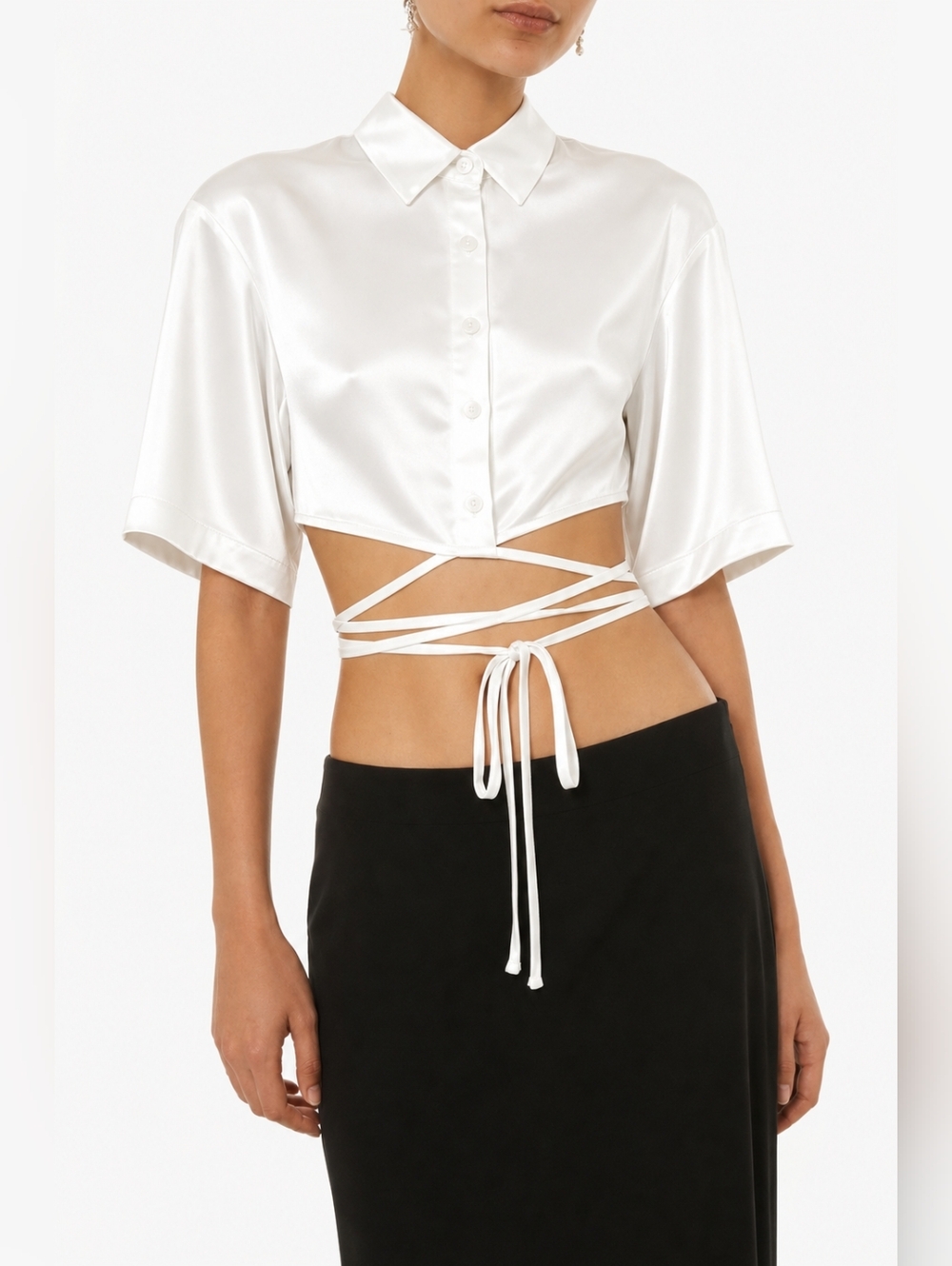 Christopher Esber Silk Tie Crop Top US2/UK6